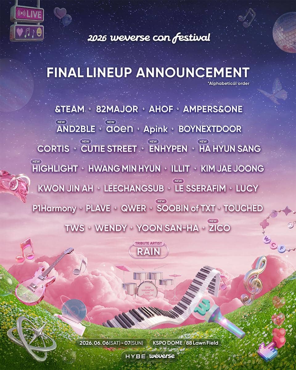 Daftar lineup penampil di Weverse Con Festival 2026