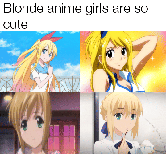 meme cewek anime rambut pirang