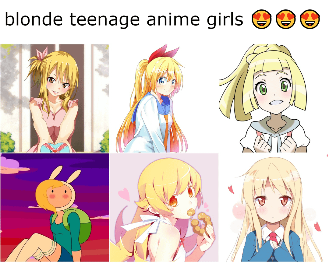 meme cewek anime rambut pirang