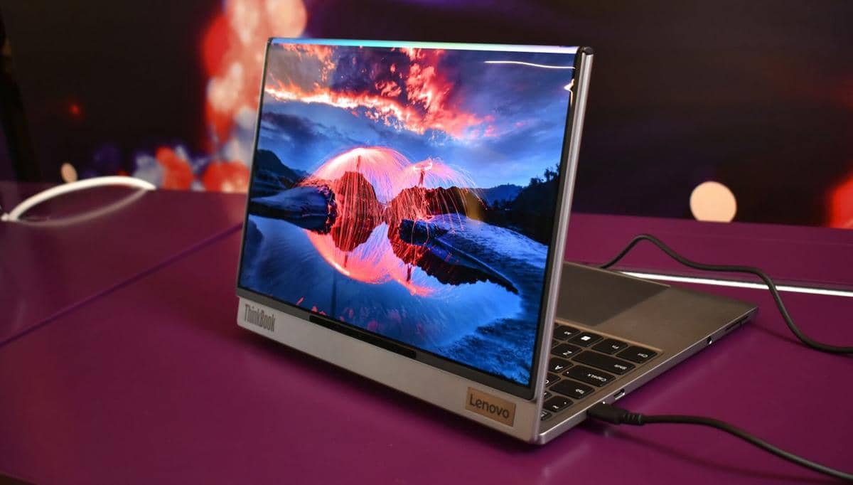 ilustrasi laptop Lenovo, perusahaan teknologi