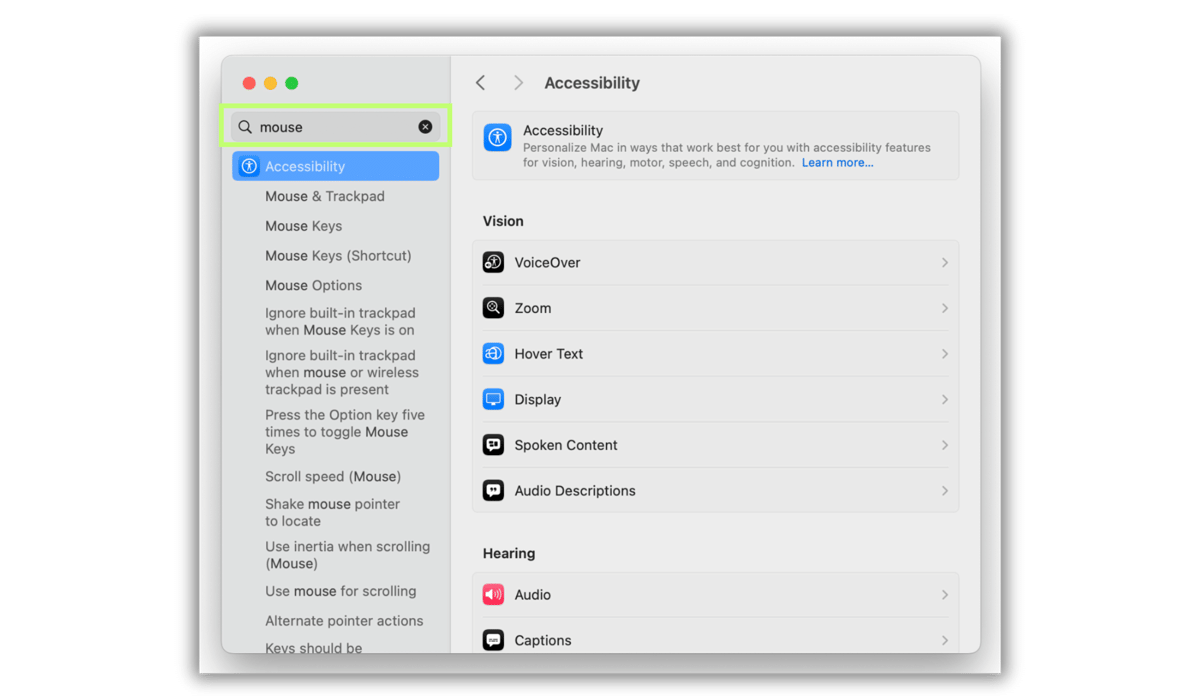 System Settings di MacBook
