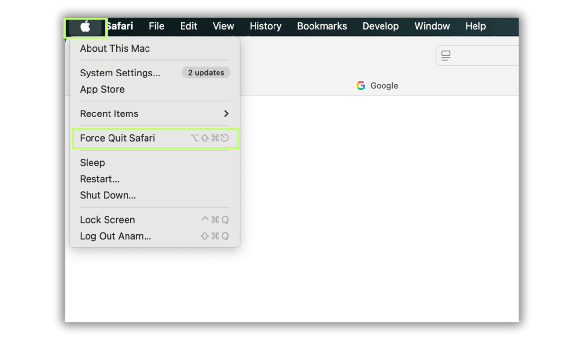 System Settings di MacBook