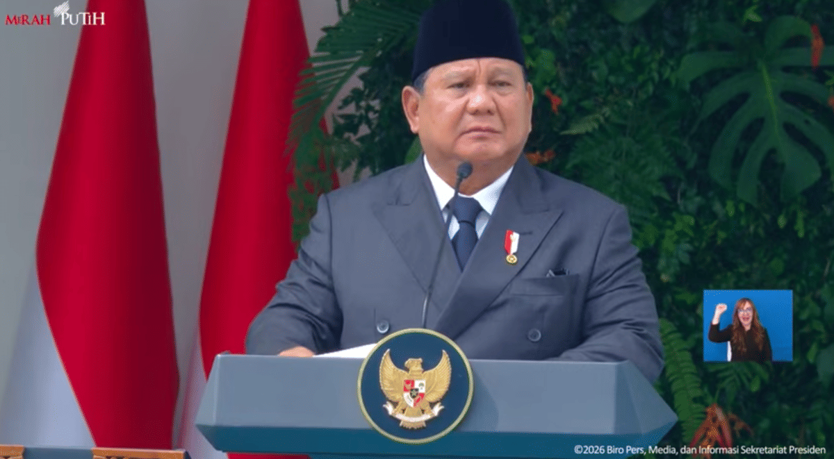 Presiden Prabowo Subianto memimpin upacara Hari Lahir Pancasila 2026 pada Senin (1/6/2026).