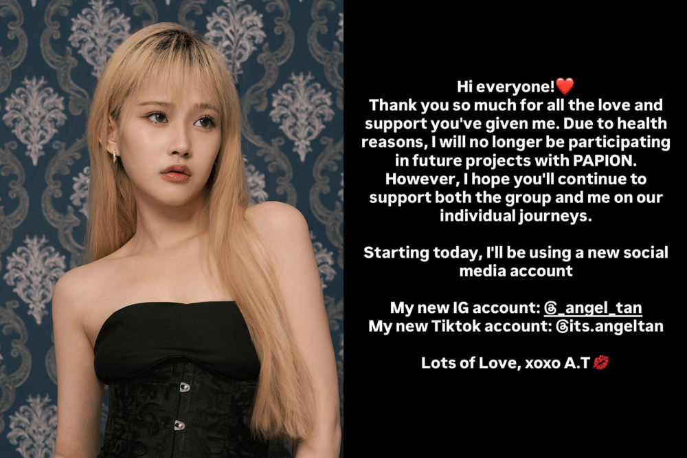 Angel Tan umumkan hengkang dari PAPION (papionofficial.com | instagram.com/a.t.papion)