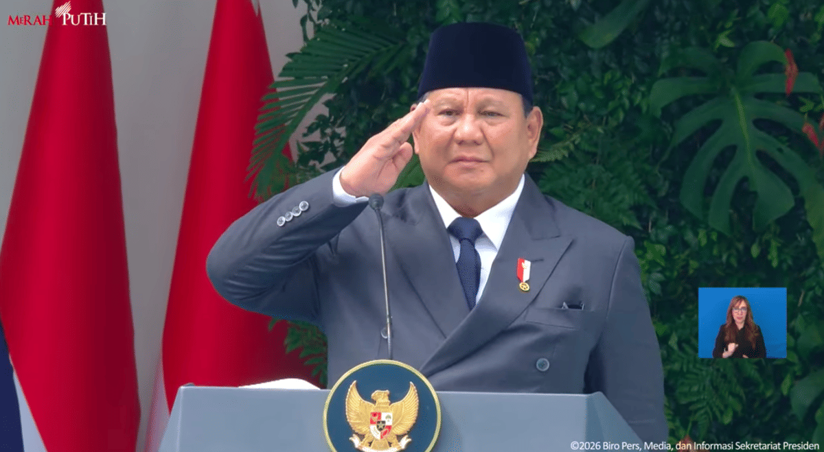 Presiden Prabowo Subianto memimpin upacara Hari Lahir Pancasila 2026 pada Senin (1/6/2026).