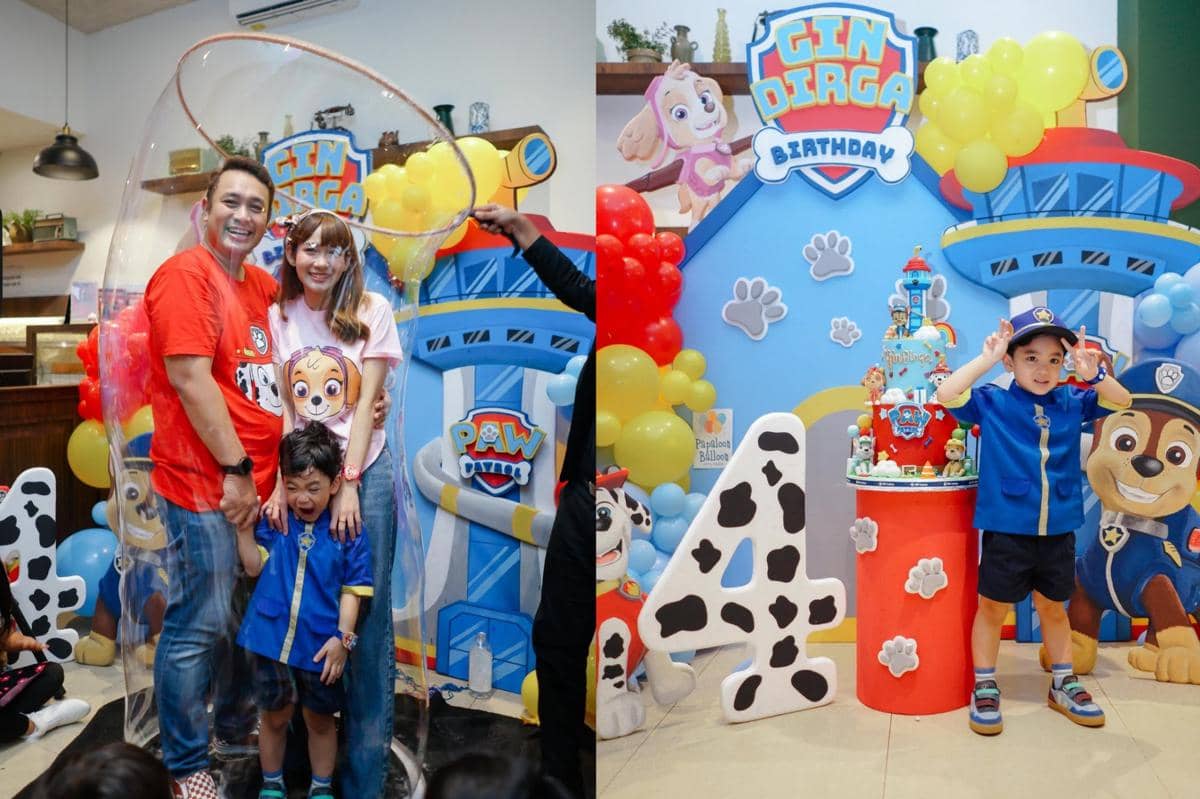7 Potret Ulang Tahun ke-4 Gin Anak Gilang Dirga, Serba Paw Patrol!
