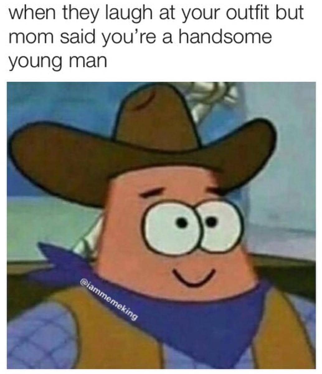 meme SpongeBob tentang pakaian