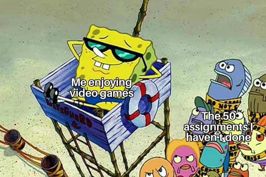8 Meme SpongeBob tentang Menunda-nunda, Kebiasaan Mepet!