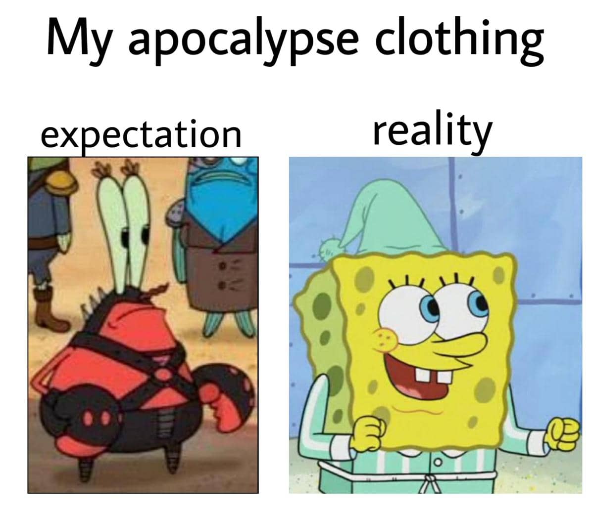 meme SpongeBob tentang pakaian
