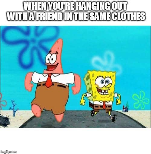 meme SpongeBob tentang pakaian