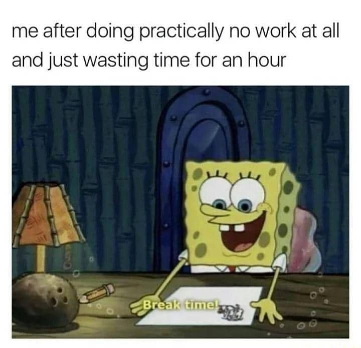 meme SpongeBob tentang menunda-nunda