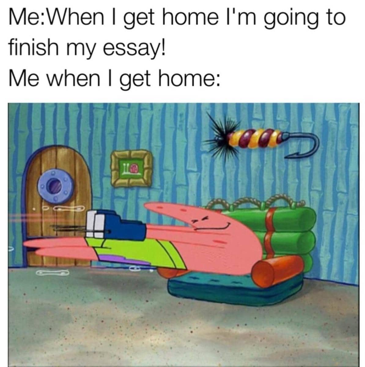 meme SpongeBob tentang menunda-nunda