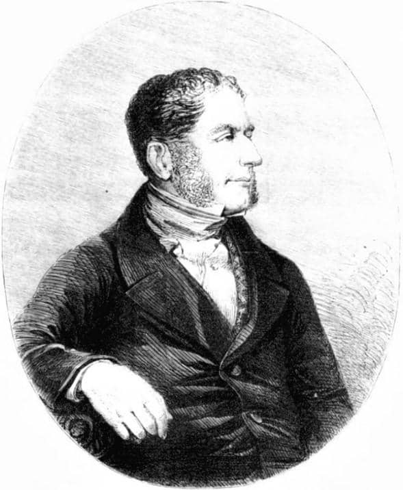 Potret Sir Benjamin Hall. Secara umum dipercaya bahwa julukan "Big Ben," yang terkenal dikaitkan dengan menara jam tersebut, berasal dari namanya.