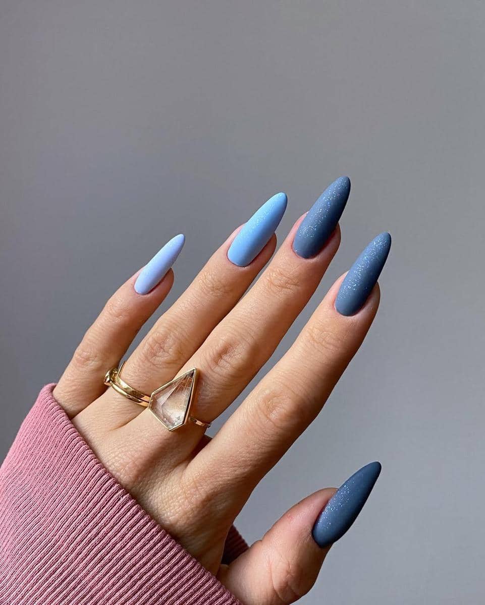 ide nail art nuansa lagoon blue