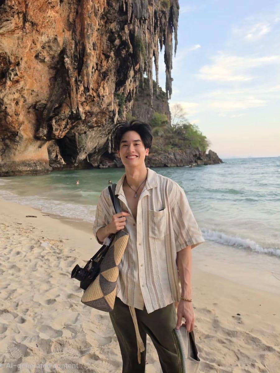 OOTD Liburan Nuansa Tropis ala Tay Tawan