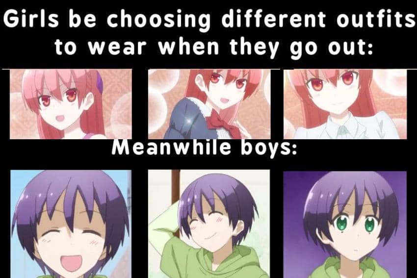 8 Meme Anime tentang Pakaian, Karakter Anime Gitu-Gitu doang!