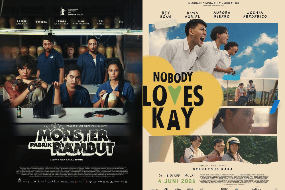 Film yang tayang di bioskop 1-7 Juni 2026 (dok. Palari Films/Monster Pabrik Rambut | dok. Migunani Cinema Cult/Nobody Loves Kay)