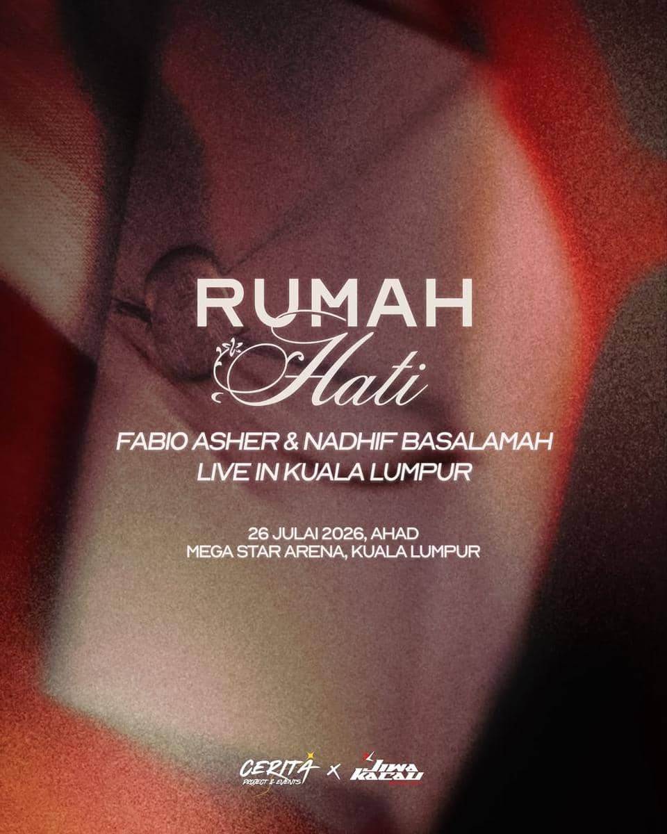 Poster konser Rumah Hati menampilkan Fabio Asher dan Nadhif Basalamah yang akan digelar di Kuala Lumpur pada 26 Juli 2026.