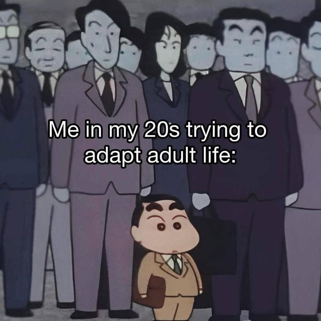 meme anime tentang lika-liku kehidupan dewasa