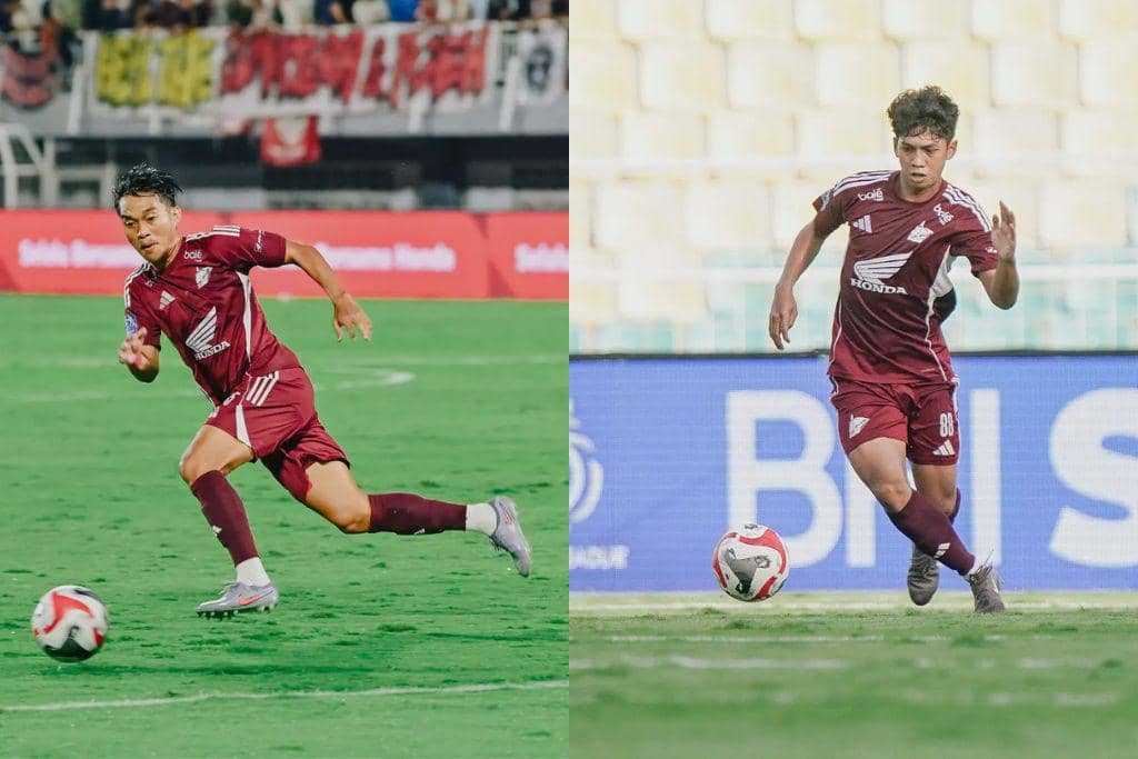 Penampilan pemain PSM Makassar, Akbar Tanjung dan Ananda Raehan Alief, pada musim 2025/2026.