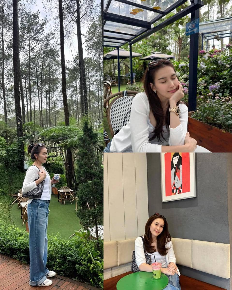 Ayu Ting Ting saat liburan di Lembang