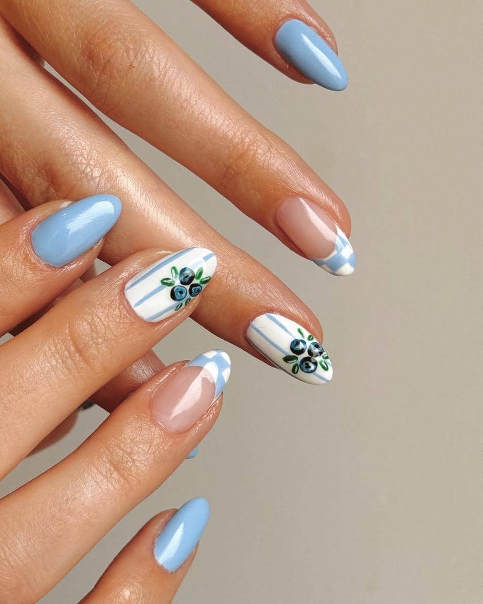 Inspirasi nail art picnic-core