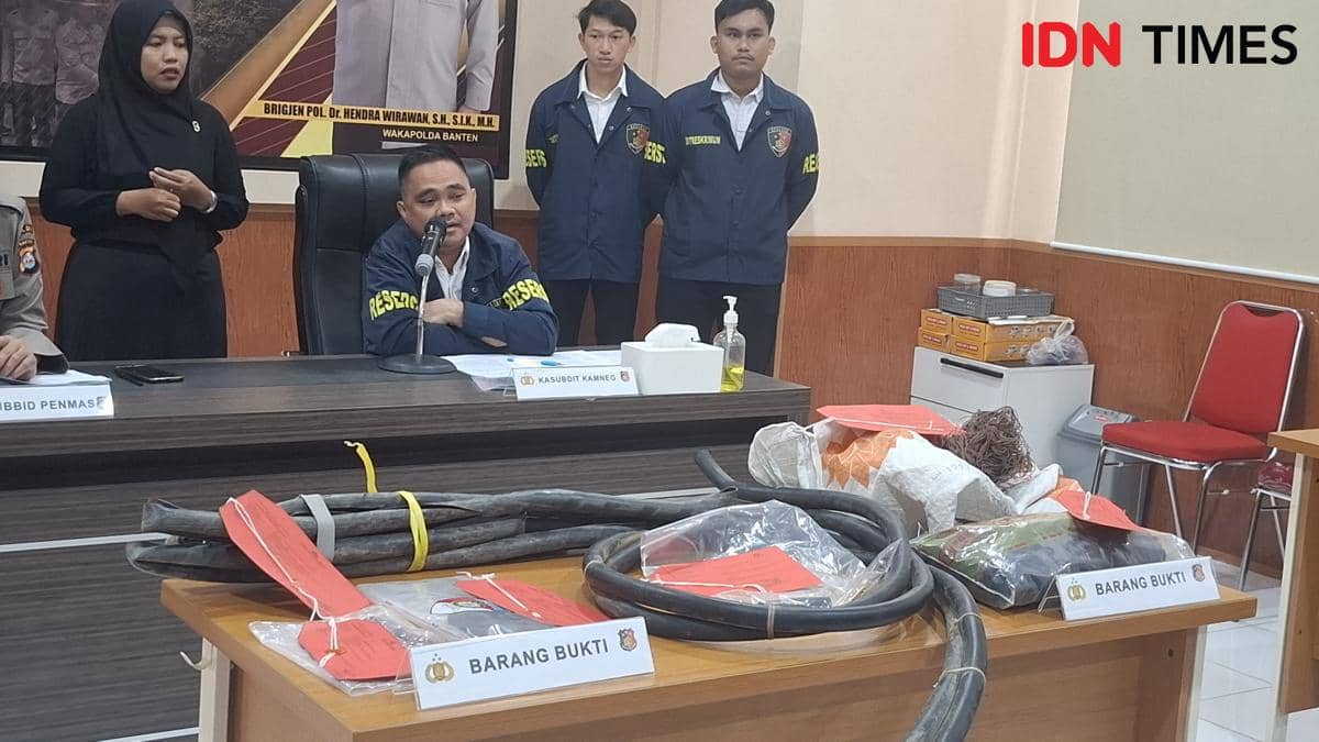 Polda Banten ungkap kasus pencurian kabel persinyalan KRL (Dok. Khaerul Anwar)