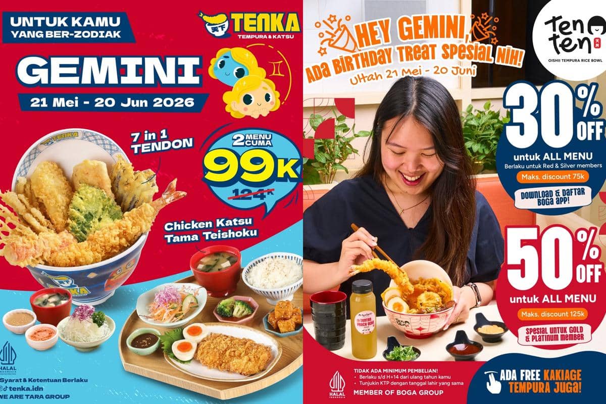 10 Promo Birthday Treat untuk Gemini Juni 2026 di Berbagai Tenant