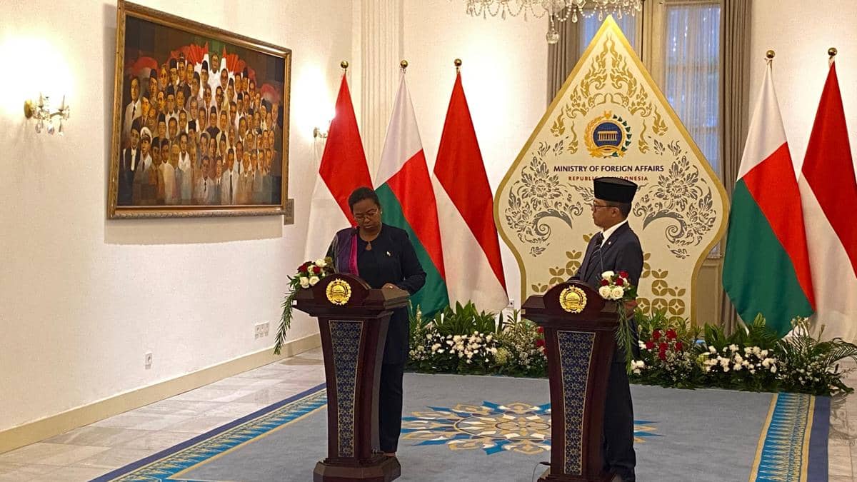 Menlu RI Sugiono menerima Menlu Madagaskar Alice N’Diaye di Gedung Pancasila Kemlu RI, Jakarta, Rabu (3/6/2026). 