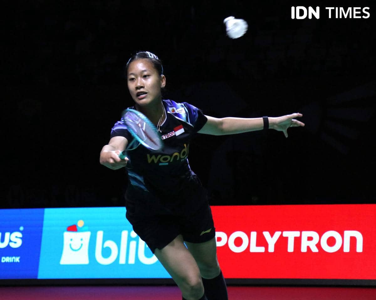 Putri Kusuma Wardani di 32 besar Indonesia Open 2026. 
