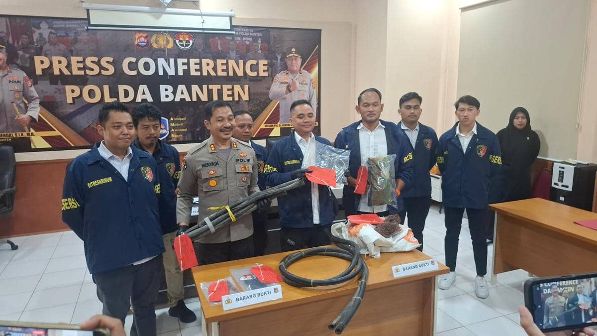 Polda Banten ungkap kasus pencurian kabel persinyalan KRL (Dok. Khaerul Anwar)