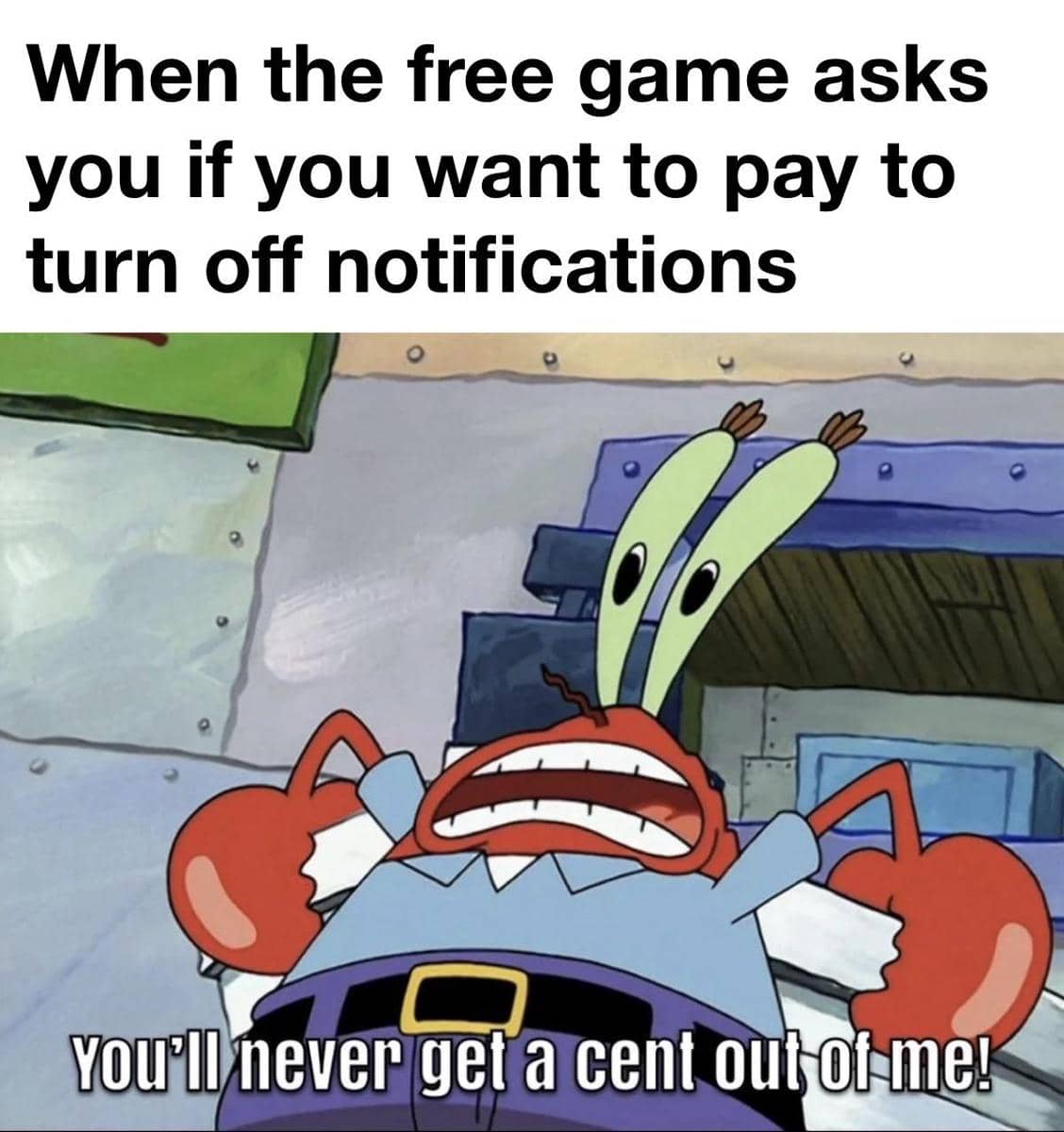 meme SpongeBob tentang video game