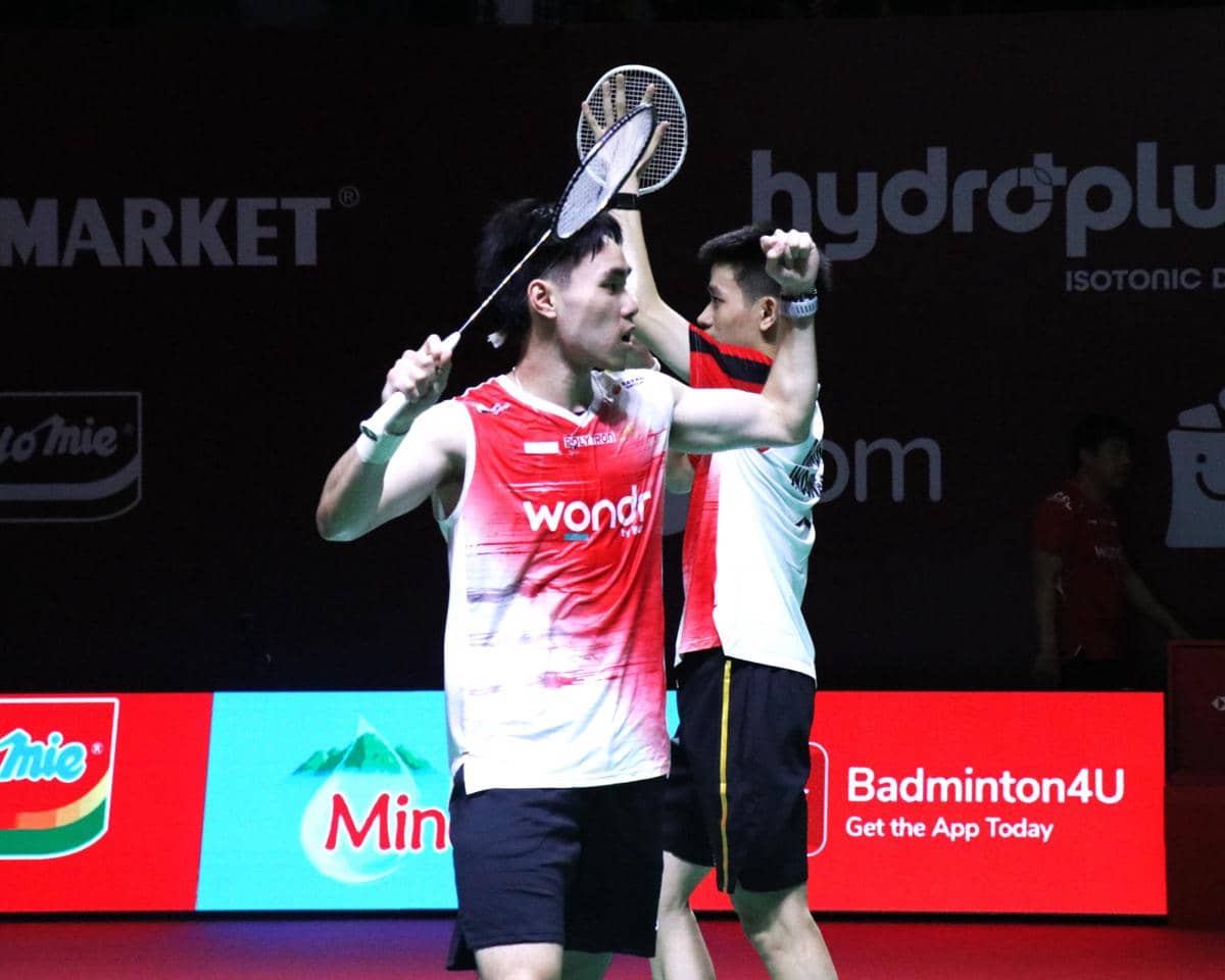 Raymond Indra/Nikolaus Joaquin di 16 Besar Indonesia Open 2026, Kamis (04/07/2026).
