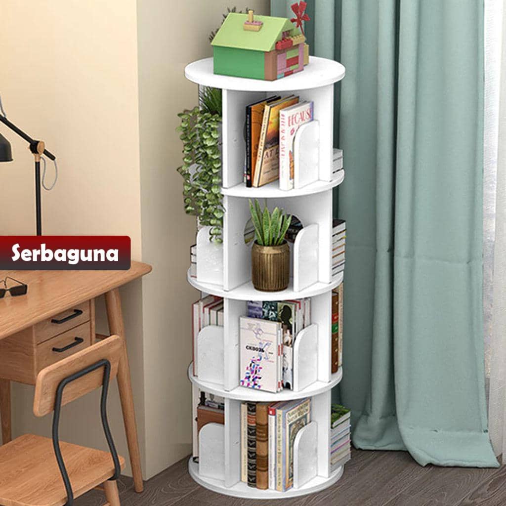 YOSINOGAWA Rak Buku Berputar (Shopee/auliasiska1)