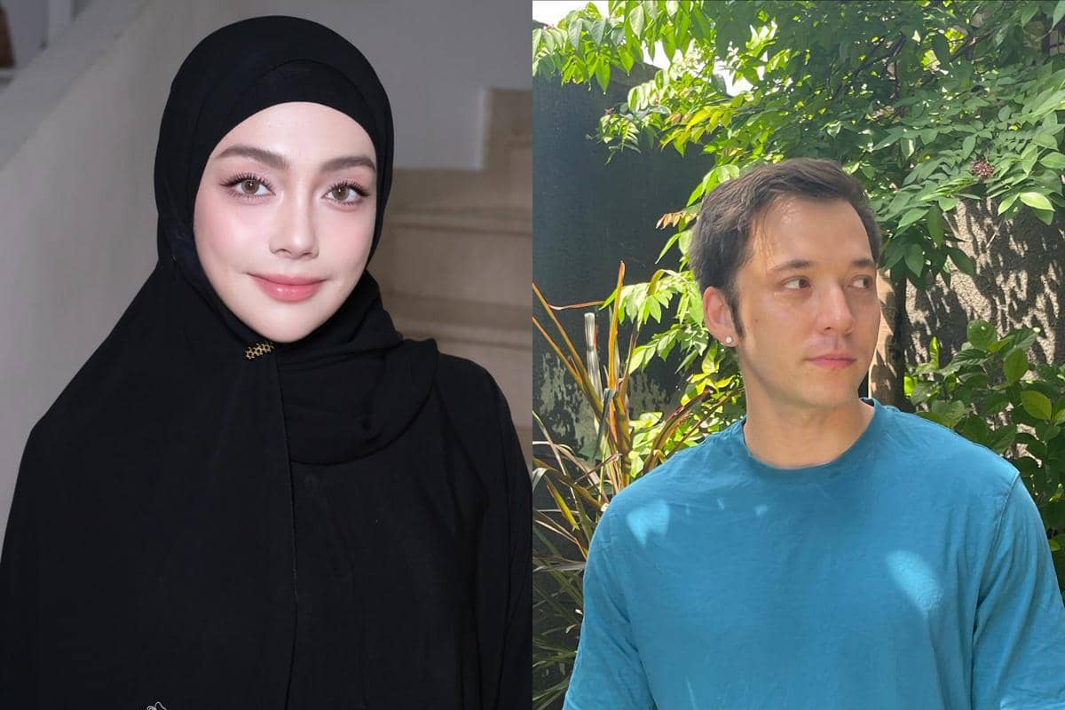 Potret dua orang, seorang perempuan berhijab hitam tersenyum di dalam ruangan dan seorang pria mengenakan kaus biru berdiri di luar ruangan.