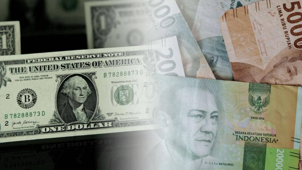 Ilustrasi Dolar AS dan Rupiah