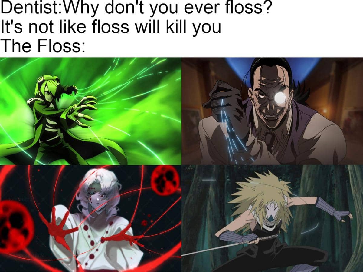 meme anime tentang kebersihan gigi