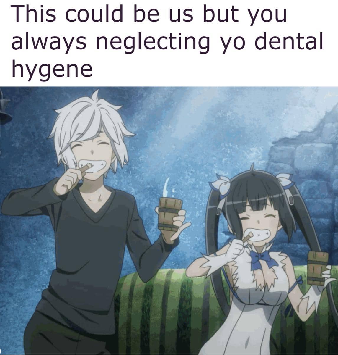 meme anime tentang kebersihan gigi