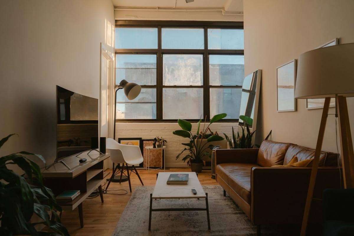ilustrasi interior rumah modern vintage