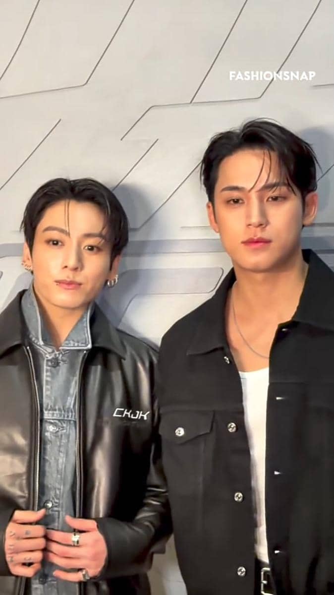 potret Jungkook BTS dan Mingyu SEVENTEEN di event Calvin Klein