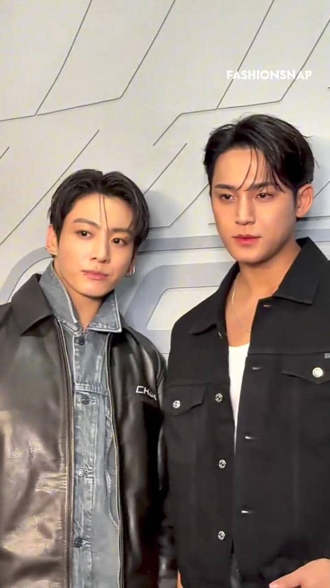 potret Jungkook BTS dan Mingyu SEVENTEEN di event Calvin Klein