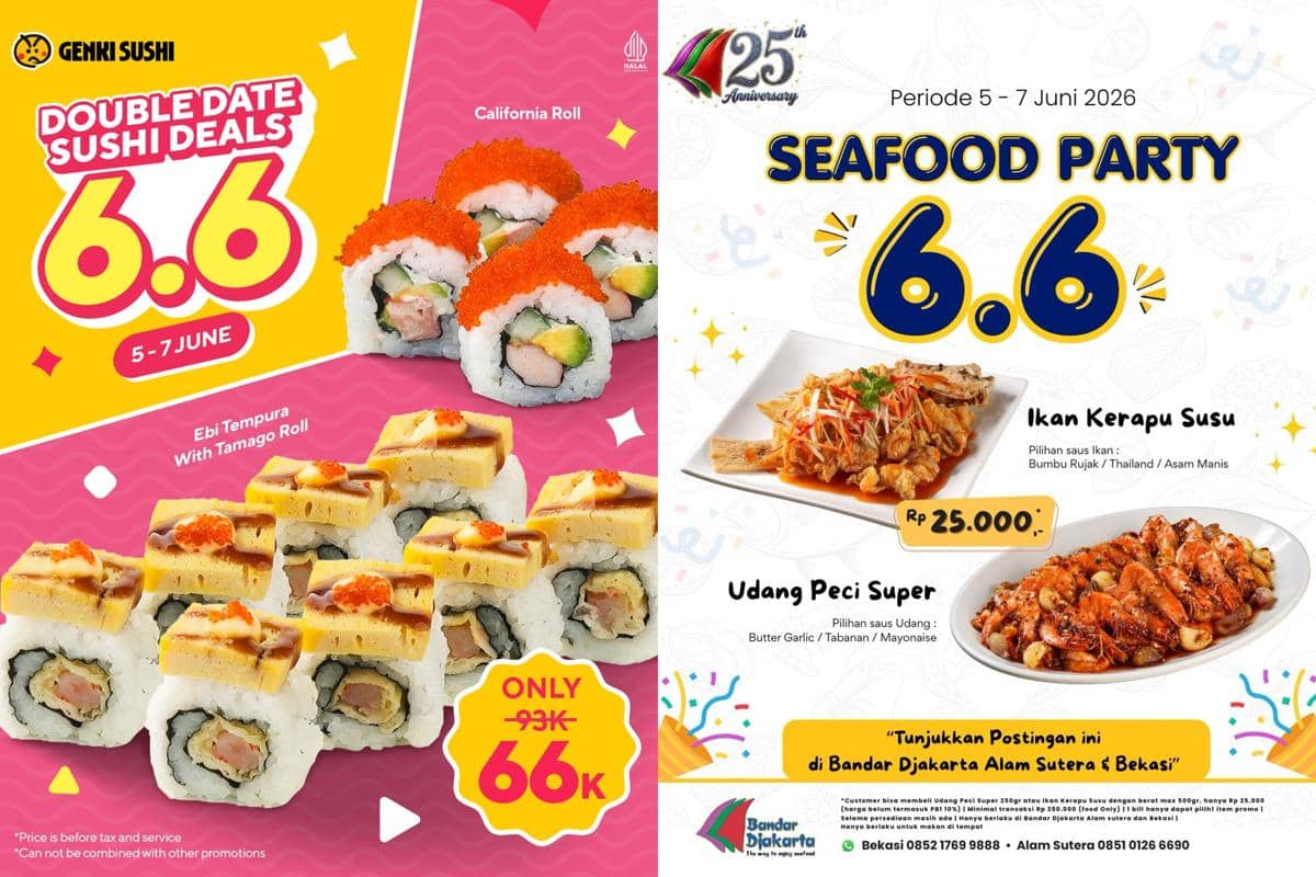 Promo Makanan Tanggal Kembar 6.6 Juni 2026, Bikin Cuan Terus!