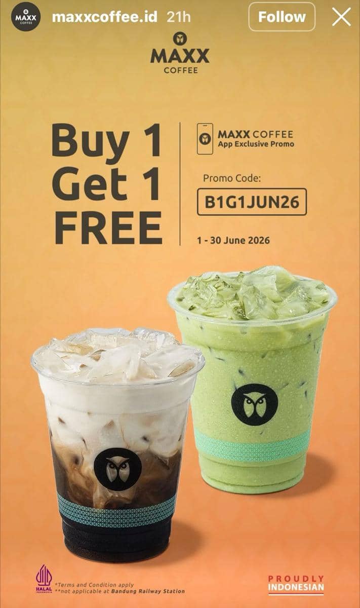 Potret promo Maxx Coffee Juni 2026