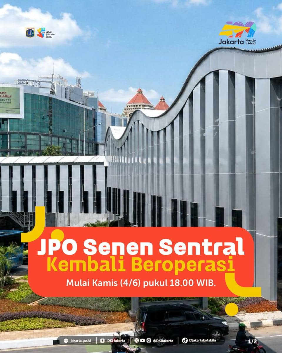 JPO Senen Sentral Kembali Beroperasi Usai Viral di Media Sosial
