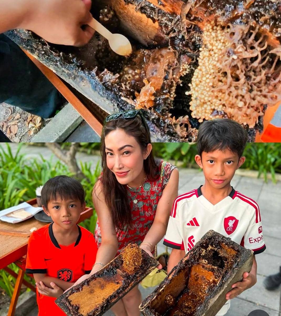 potret keluarga Ayu Dewi liburan di Pulau Lombok