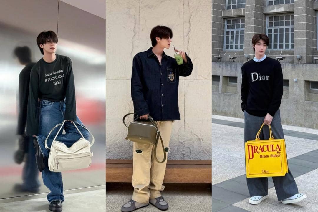 9 Gaya OOTD dengan Tas ala Blue Pongtiwat, Modis dan Versatile!