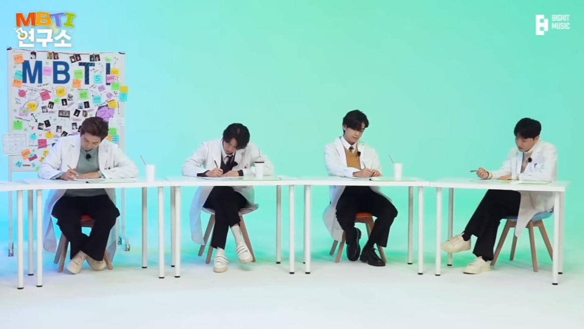 potret member BTS melakukan tes MBTI