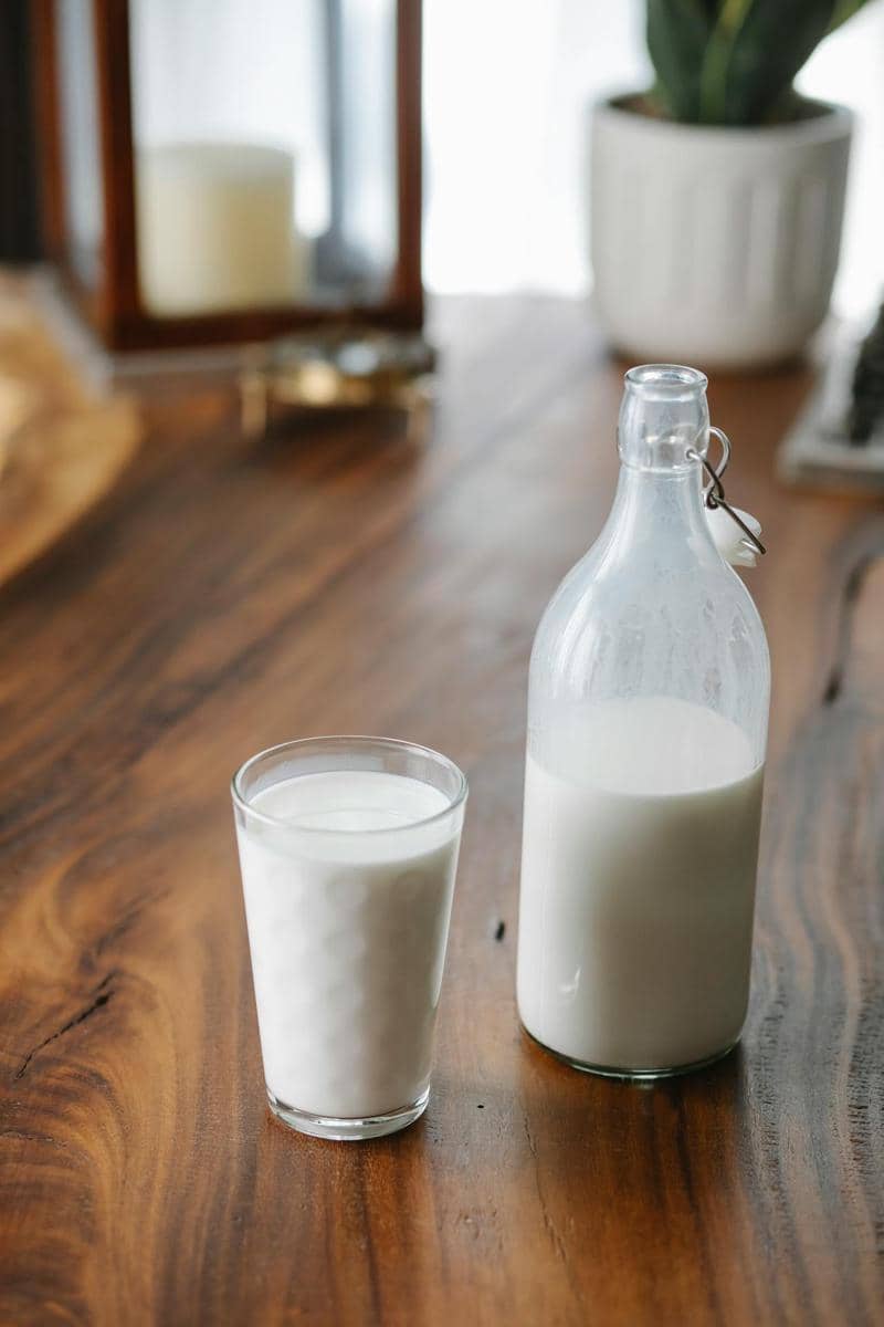 ilustrasi susu sapi dan oat milk
