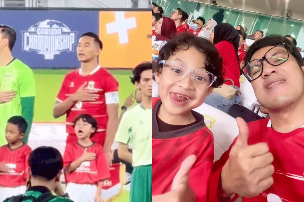 8 Potret Miguel Anak Desta Dampingi Rizky Ridho di Matchday Timnas