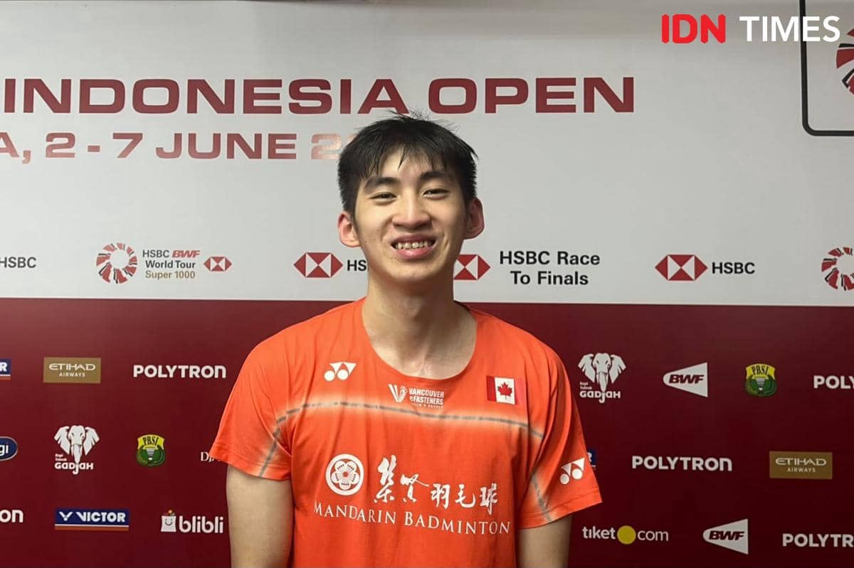 Tunggal putra Kanada, Victor Lai usai semifinal Indonesia Open 2026 (IDN Times/Margith Damanik)